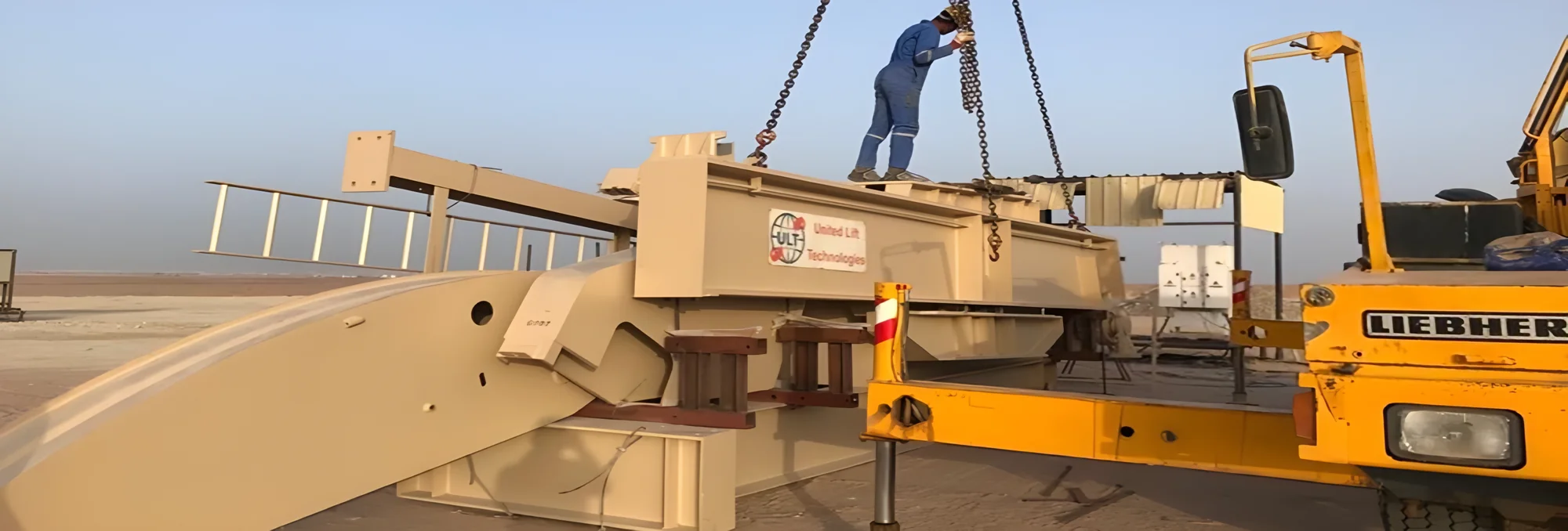 A ULT pumping unit being craned into place